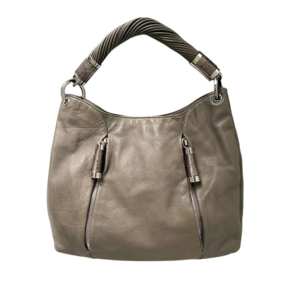 MICHAEL‎ KORS COLLECTION Tonne Taupe/Tan Calfskin/Snakeskin Hobo Bag
